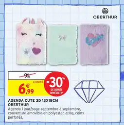 Intermarché Hyper OBERTHUR Agenda cute 3d offre