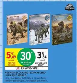 Intermarché Hyper Agenda scolaire dino jurassic world offre