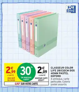 Intermarché Hyper OXFORD Classeur color life dos 40mm pastel offre