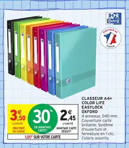 Intermarché Hyper OXFORD Classeur a4+ color life easylock offre