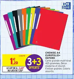 Intermarché Hyper OXFORD Chemise a4 eurofolio+ offre