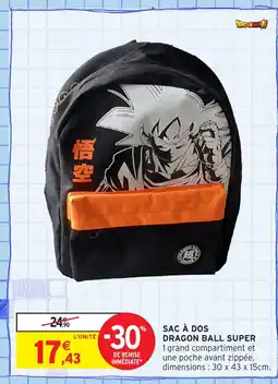 Intermarché Hyper Sac à dos dragon ball super offre