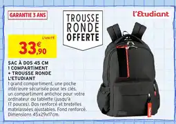 Intermarché Hyper Sac à dos 1 compartiment + trousse ronde l'etudiant offre