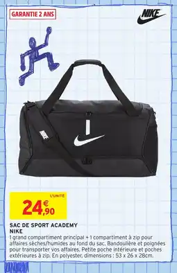Intermarché Hyper NIKE Sac de sport academy offre