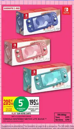 Intermarché Hyper Console nintendo switch lite bleue (d) offre