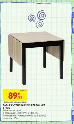 Intermarché Hyper Table extensible 2/6 personnes offre