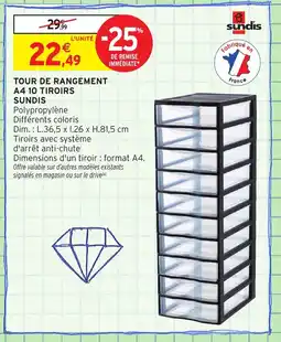 Intermarché Hyper Tour de rangement a4 10 tiroirs offre