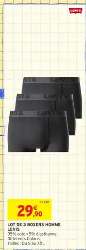 Intermarché Hyper LEVIS Lot de 3 boxers homme offre