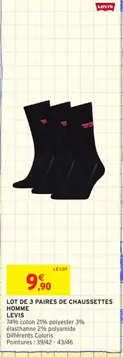 Intermarché Hyper LEVIS Lot de 3 paires de chaussettes homme offre