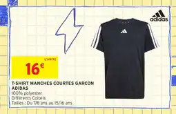 Intermarché Hyper ADIDAS T-shirt manches courtes garcon offre