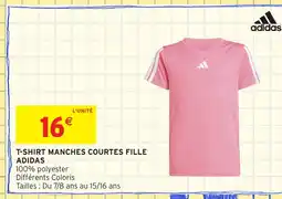 Intermarché Hyper ADIDAS T-shirt manches courtes fille offre