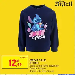 Intermarché Hyper STITCH Sweat fille offre