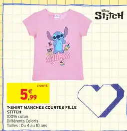 Intermarché Hyper STITCH T-shirt manches courtes fille offre