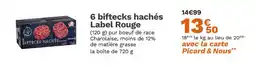 Picard 6 biftecks hachés Label Rouge offre