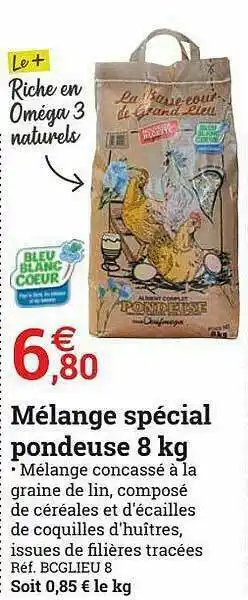 Espace emeraude Mélange Spécial Pondeuse 8 Kg offre