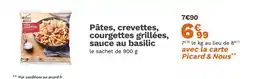 Picard Pâtes, crevettes, courgettes grillées, sauce au basilic offre