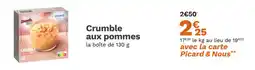 Picard Crumble aux pommes offre