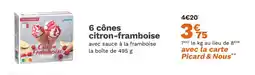 Picard 6 cônes citron-framboise offre