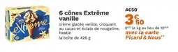Picard 6 cônes Extrême vanille offre
