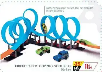 Gifi Circuit Super Looping + Voiture X2 offre