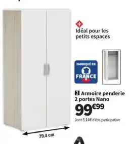 Conforama Armoire penderie 2 portes Nano offre