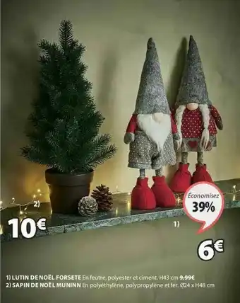 JYSK Lutin De Noël Forsete, Sapin De Noël Muninn offre