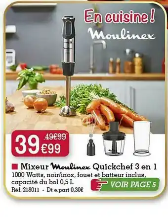 Mixeur Moulinex Quickchef 3 En 1