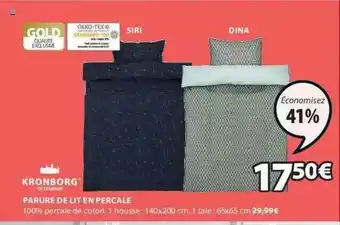 JYSK Parure De Lit En Percale Kronborg offre