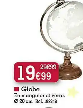 Kandy Globe En Manguier Et Verre offre