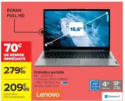 Cora x Carrefour LENOVO Ordinateur portable offre