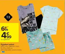 Cora x Carrefour Pyjashort enfant offre