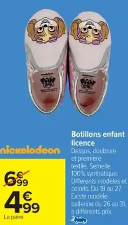 Cora x Carrefour Botillons enfant licence offre