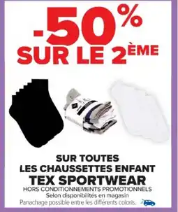 Cora x Carrefour Sur toutes les chaussettes enfant tex sportwear offre