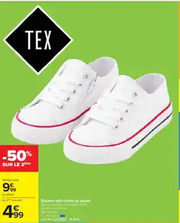 Cora x Carrefour Baskets toile enfant ou adulte offre
