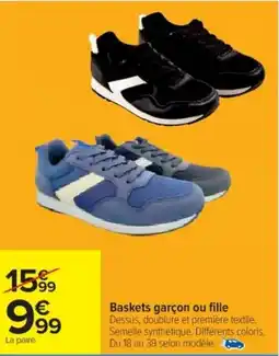 Cora x Carrefour Baskets garçon ou fille offre