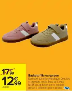 Cora x Carrefour Baskets fille ou garçon . offre