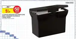 Intermarché CLASSEUR MÉNAGER POLYPROPYLÈNE NOIR + DOSSIERS SUSPENDUS PIERRE HENRY offre
