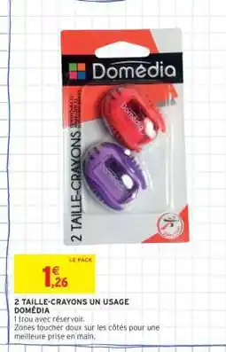 Intermarché 2 TAILLE-CRAYONS UN USAGE DOMÉDIA offre
