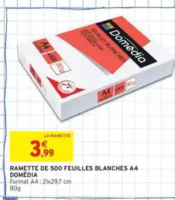 Intermarché RAMETTE DE 500 FEUILLES BLANCHES A4 DOMÉDIA offre