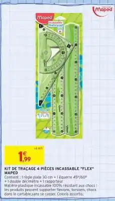 Intermarché KIT DE TRAÇAGE 4 PIÈCES INCASSABLE FLEX MAPED offre