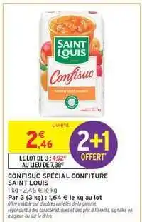 Intermarché CONFISUC SPÉCIAL CONFITURE SAINT LOUIS offre