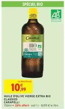 Intermarché Huile D’olive Vierge Extra Bio Classico Carapelli offre