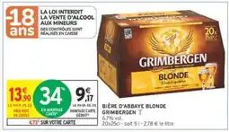 Intermarché BIÈRE D'ABBAYE BLONDE GRIMBERGEN offre