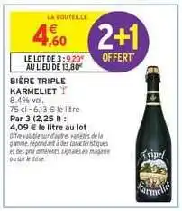 Intermarché Bière Triple Karmeliet offre