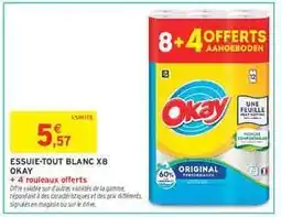 Intermarché ESSUIE-TOUT BLANC X8 OKAY offre