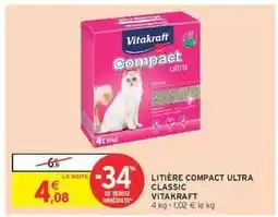 Intermarché LITIÈRE COMPACT ULTRA CLASSIC VITAKRAFT offre
