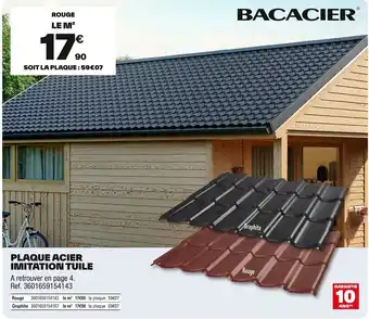 Brico Dépôt Plaque acier imitation tuile offre