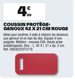 Brico Dépôt Coussin protège- genoux 42 x 21 cm rouge offre