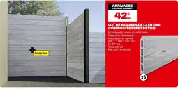 Brico Dépôt Lot de 6 lames de cloture composite effet beton offre