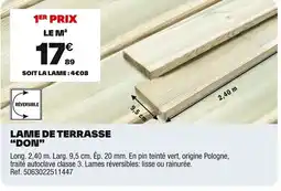Brico Dépôt Lame de terrasse "don" offre